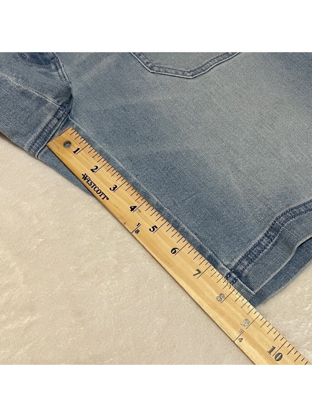 J. Jill Light Blue Patch Pocket Denim Jean Shorts Sz 6 - Picture 7 of 11